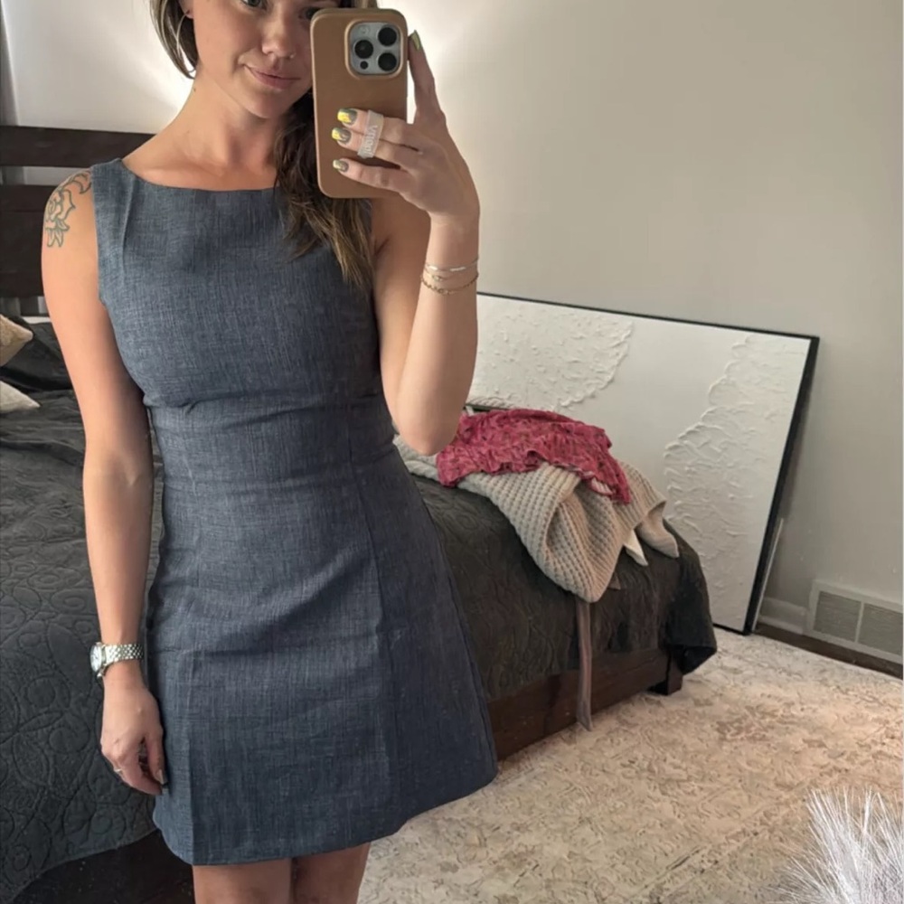 Jcrew Suiting Grey Sleeveless Dress